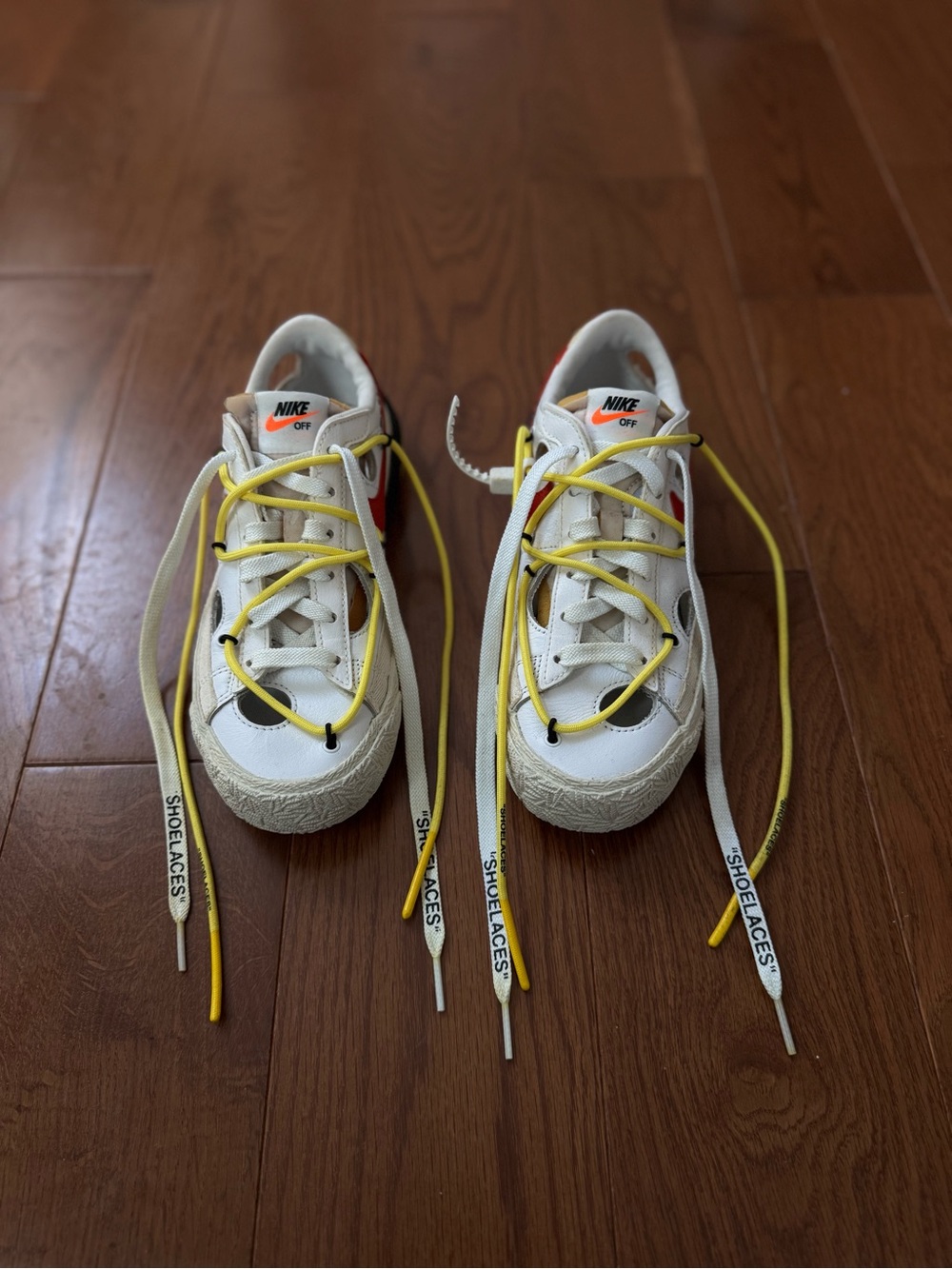 Nike Off-White White Sneakers with Yellow Accents